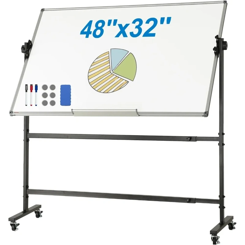 Premium Magnetic Rolling Whiteboard with 360° Rotation